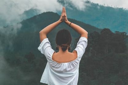 Woman doing yoga or meditation